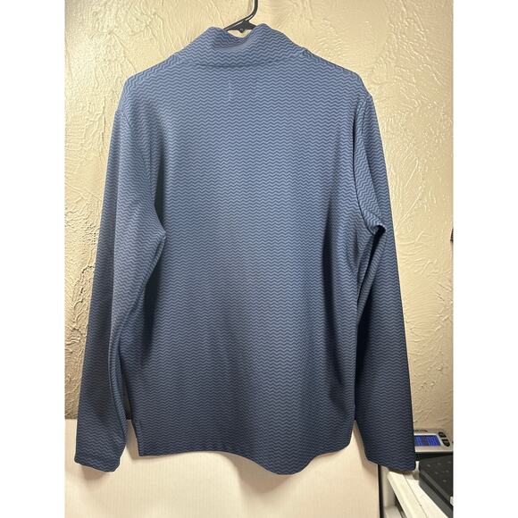 Con.Struct Quarter Zip Pullover Jacket Blue Chevron Mens Size Medium - Picture 4 of 4